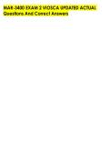 MAR-3400 EXAM 2 VIOSCA UPDATED ACTUAL  Questions And Correct Answers
