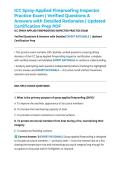 ICC Spray-Applied Fireproofing Inspector Practice Exam &vert; Verified Questions & Answers with Detailed Rationales &vert; Updated Certification Prep PDF
