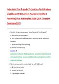 Industrial Fire Brigade Technician Certification  Questions With Correct Answers &lpar;Verified  Answers&rpar; Plus Rationales 2026 Q&A &vert; Instant  Download Pdf 