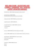 NSG 4060 EXAM 1 QUESTIONS AND  CORRECT ANSWERS 100&percnt; VERIFIED  LATEST UPDATED 20262027 