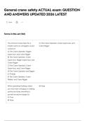 General crane safety ACTUAL exam&colon; QUESTION AND ANSWERS UPDATED 2026 LATEST