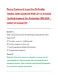 Rescue Equipment Inspection Technician  Practice Exam Questions With Correct Answers  &lpar;Verified Answers&rpar; Plus Rationales 2026 Q&A &vert;  Instant Download Pdf 
