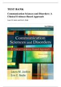 Test Bank - Communication Sciences and Disorders&colon; A Clinical Evidence-Based Approach&comma; 3rd Edition &lpar;Justice&comma; 2014&rpar;&comma; Chapters 1-15 &vert; All Chapters