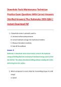 Downhole Tools Maintenance Technician  Practice Exam Questions With Correct Answers  &lpar;Verified Answers&rpar; Plus Rationales 2026 Q&A &vert;  Instant Download Pdf 