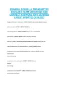 NSG4060&colon; SEXUALLY TRANSMITTED  DISEASES EXAM QUESTIONS AND  CORRECT ANSWERS 100&percnt; VERIFIED  LATEST UPDATED 20262027 