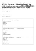 ILTS 305 Elementary Education Content Test 2026 Questions and answers EXAM&comma; SOLUTIONS &lpar;MULTIPLE CHOICES&rpar; 100&percnt; correct 2026&excl;&excl;