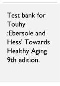 Toward Healthy Aging 9th Edition &lpar;Ebersole & Hess&rpar; by Touhy & Jett &ndash; Complete Test Bank Guide with Questions and Answers
