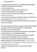 West Coast EMT Final Exam Complete Study Guide with Verified Questions and Answers for EMT Certification Preparation A&plus;