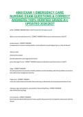 4060 EXAM 1 EMERGENCY CARE  NURSING EXAM QUESTIONS & CORRECT  ANSWERS &lpar;100&percnt; VERIFIED GRADE A&plus;&rpar;  UPDATED 20262027 
