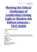 Meeting the Ethical Challenges of Leadership 6e Test Bank - Chapter 1