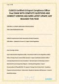 CUSECO Certified US Export Compliance Officer Final EXAM WITH COMPLETE QUESTIONS AND CORRECT VERIFIED ANS WERS LATEST UPDATE JUST RELEASED THIS YEAR