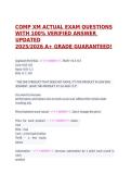 COMP XM ACTUAL EXAM QUESTIONS  WITH 100&percnt; VERIFIED ANSWER UPDATED  2025&sol;2026 A&plus; GRADE GUARANTEED&excl; 