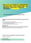 WGU C214 Financial Management OA Retake Exam Questions Verified Answers Rationales Corporate Finance Study Guide A&plus;
