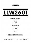 LLW2601 Assignment 2 Answers - Semester 1 &comma; 2026 &vert; Due Date 23 April 2026