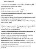 West Coast EMT Final Exam Complete Study Guide with Verified Questions and Answers for EMT Certification Preparation A&plus;