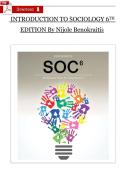 Introduction to Sociology &lpar;6th Edition&rpar; by Nijole Benokraitis &ndash; Comprehensive Study Notes and Exam Preparation Material
