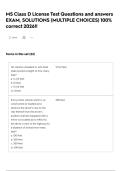 MS Class D License Test Questions and answers EXAM&comma; SOLUTIONS &lpar;MULTIPLE CHOICES&rpar; 100&percnt; correct 2026&excl;&excl;