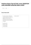  Medicare Basics Test ACTUAL exam&colon; QUESTION AND ANSWERS UPDATED 2026 LATEST