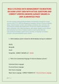 WGU C175&sol;D426 DATA MANAGEMENT FOUNDATIONS  OA EXAM LATEST 2026 WITH ACTUAL QUESTIONS AND  CORRECT VERIFIED ANSWERS ALREADY GRADED A&plus;  100&percnt; GUARANTEED PASS&excl;