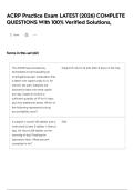 ACRP Practice Exam LATEST &lpar;2026&rpar; COMPLETE QUESTIONS With 100&percnt; Verified Solutions&comma;