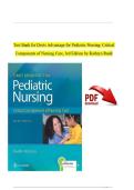 TEST BANK For Davis Advantage for Pediatric Nursing&colon; Critical Components of Nursing Care&comma; 3rd Edition by Kathryn Rudd&comma; Complete Chapter's 1 - 22&comma; 100 &percnt; Verified