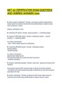MKT 421 CERTIFICATION EXAM QUESTIONS AND VERIFIED ANSWERS 2026&period;pdf