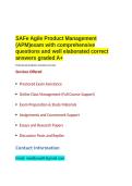 SAFe Agile Product Management &lpar;APM&rpar;exam with comprehensive questions and well elaborated correct answers graded A&plus;