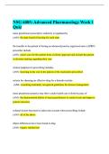 NSG 6005 Advanced Pharmacology Week 1 Quiz&colon; Questions with Answers and Rationales Study Guide