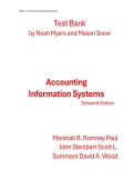 Test Bank for Accounting Information Systems&comma; 16th Edition &ndash; Romney&comma; Steinbart&comma; Summers & Wood