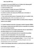 West Coast EMT Final Exam Complete Study Guide with Verified Questions and Answers for EMT Certification Preparation A&plus;
