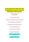 Scaled Agile SAFe-APM exam with comprehensive questions and well elaborated correct answers
