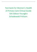 Test Bank for Womens Health A Primary Care Clinical Guide 5th Edition Youngkin Schadewald Pritham &vert; Complete Solution Guide A&plus;