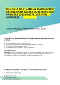 WGU C214 Financial Management OA Retake Exam Questions Verified Answers Rationales Corporate Finance Study Guide A&plus;