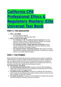 Elite California CPA Ethics Test Bank 2026&sol;2027 &vert; 88 Scenarios&comma; Answers & Mentor Analysis