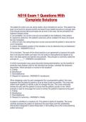 N316 Exam 1 Questions With Complete Solutions