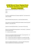 AASM Manual Sleep Staging Rules for Adults Questions and Correct Answers 2026&sol;2027
