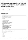 SSI Open Water Diver Final EXAM&comma; MOST TESTED QUESTIONS AND VERIFIED SOLUTIONS&sol;GET IT 100&percnt; ACCURATE&excl;&excl; 2026&excl;&excl;