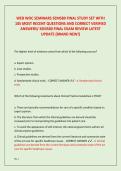 WEB WOC SEMINARS SEM580 FINAL STUDY SET WITH  105 MOST RECENT QUESTIONS AND CORRECT VERIFIED  ANSWERS&sol; SEM580 FINAL EXAM REVIEW LATEST  UPDATE &lpar;BRAND NEW&excl;&rpar;