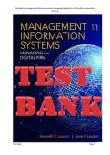 TEST BANK for Management Information Systems Managing the Digital Firm&comma; 17th Edition By Laudon Kenneth & Laudon Jane&period; &lpar;Complete Chapters 1-15&rpar;