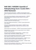 NUR 2063 &sol; NUR2063&colon; Essentials of Pathophysiology Exam 2 &lpar;Latest 2025 &sol; 2026&rpar; Rasmussen