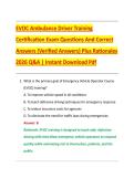 EVOC Ambulance Driver Training  Certification Exam Questions And Correct  Answers &lpar;Verified Answers&rpar; Plus Rationales  2026 Q&A &vert; Instant Download Pdf