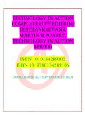 Test Bank &ndash; Technology in Action &lpar;13th Edition&rpar; by Evans&comma; Martin & Poatsy&colon; Complete Questions&comma; Answers and Rationales Study Guide