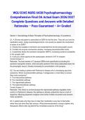 WGU D345 NURS 6438 Psychopharmacology Comprehensive Final OA Actual Exam 2026&sol;2027 Complete Questions and Answers with Detailed Rationales &ndash; Pass Guaranteed &ndash; A&plus; Graded