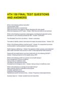 HTH 150 FINAL TEST QUESTIONS AND ANSWERS