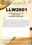 LLW2601 Assignment 2 &lpar;COMPLETE ANSWERS&rpar; Semester 1 2026 - DUE 24 April 2026