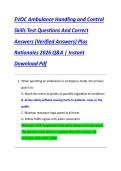 EVOC Ambulance Handling and Control  Skills Test Questions And Correct  Answers &lpar;Verified Answers&rpar; Plus  Rationales 2026 Q&A &vert; Instant  Download Pdf