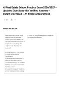 NJ Real Estate School Practice Exam 2026&sol;2027 &ndash; Updated Questions with Verified Answers &ndash; Instant Download &ndash; A&plus; Success Guaranteed