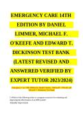 Test Bank for Emergency Care 14th Edition by Daniel Limmer Michael F O&rsquo;Keefe EMT Exam Questions and Answers Complete Chapters 1 to 41 Study Guide