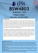 BSW4803 Assignment 1 &lpar;ANSWERS&rpar; 2026 - DISTINCTION GUARANTEED