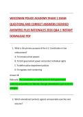 WISCONSIN POLICE ACADEMY PHASE 1 EXAM  QUESTIONS AND CORRECT ANSWERS &lpar;VERIFIED  ANSWERS&rpar; PLUS RATIONALES 2026 Q&A &vert; INSTANT  DOWNLOAD PDF 
